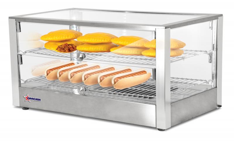 Countertop Display Warmer with 2 Front and 2 Rear Hinged Doors